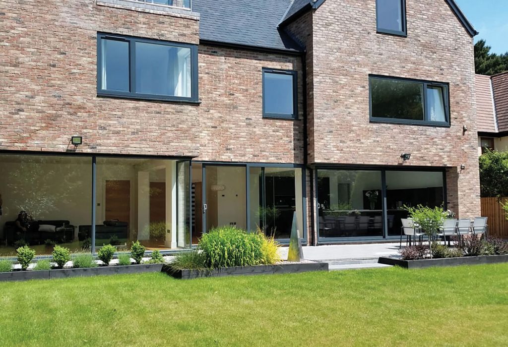 Slimline black aluminium patio doors