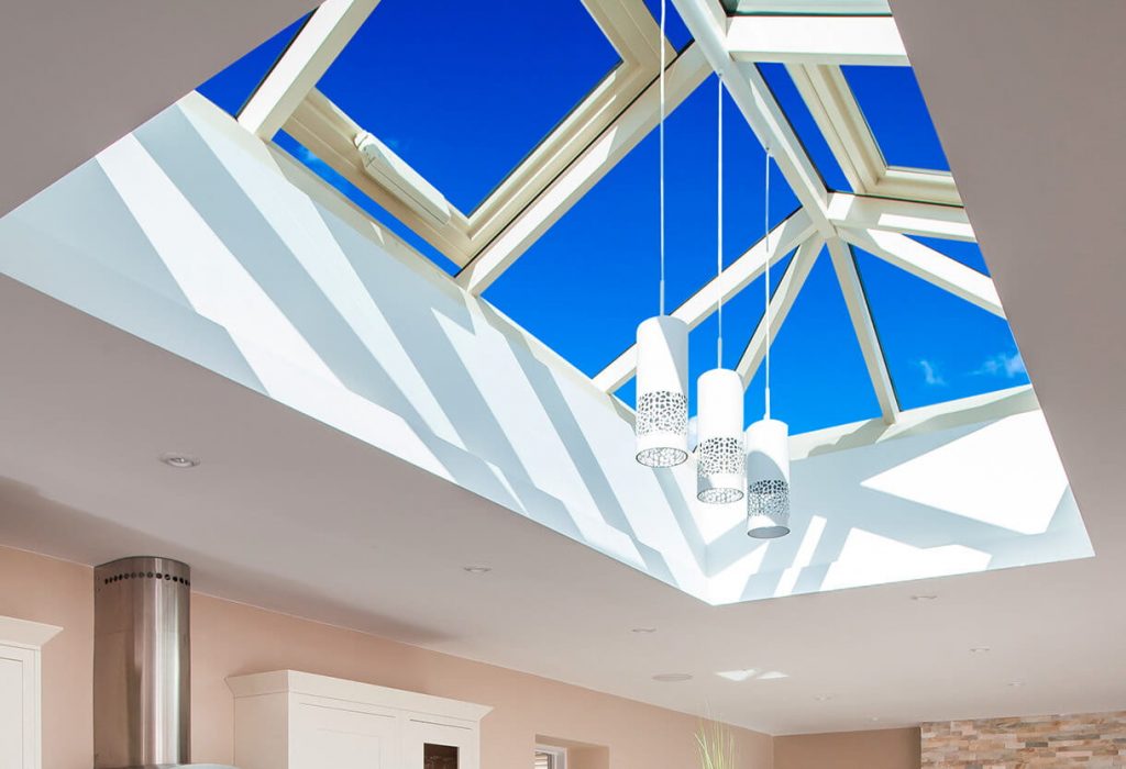 Cream roof light installation